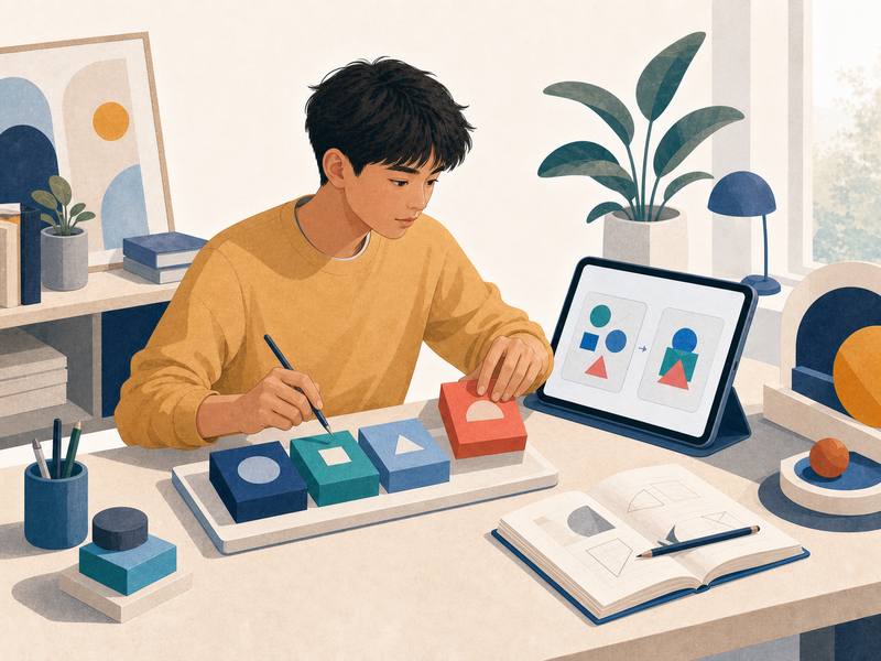 Representative illustration of a learner refining a prompt with context and constraints